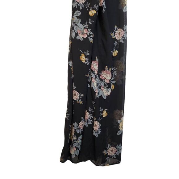 Lulus Shea Black Floral Print Jumpsuit Size Medium - Picture 6 of 15